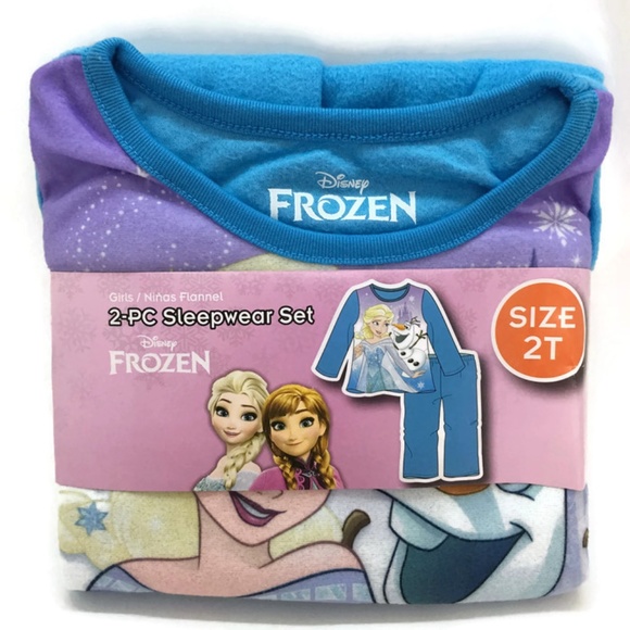 Disney Other - Disney Frozen Toddler Girls Flannel Pajamas Sz 2T
